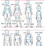 Anime body style comparison