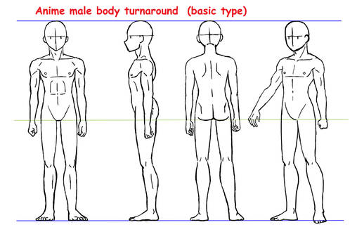 Anime male body turnaround