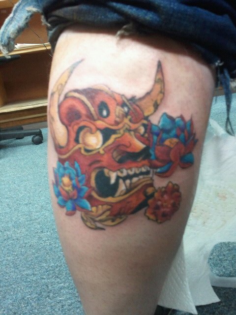 mask tattoo colored