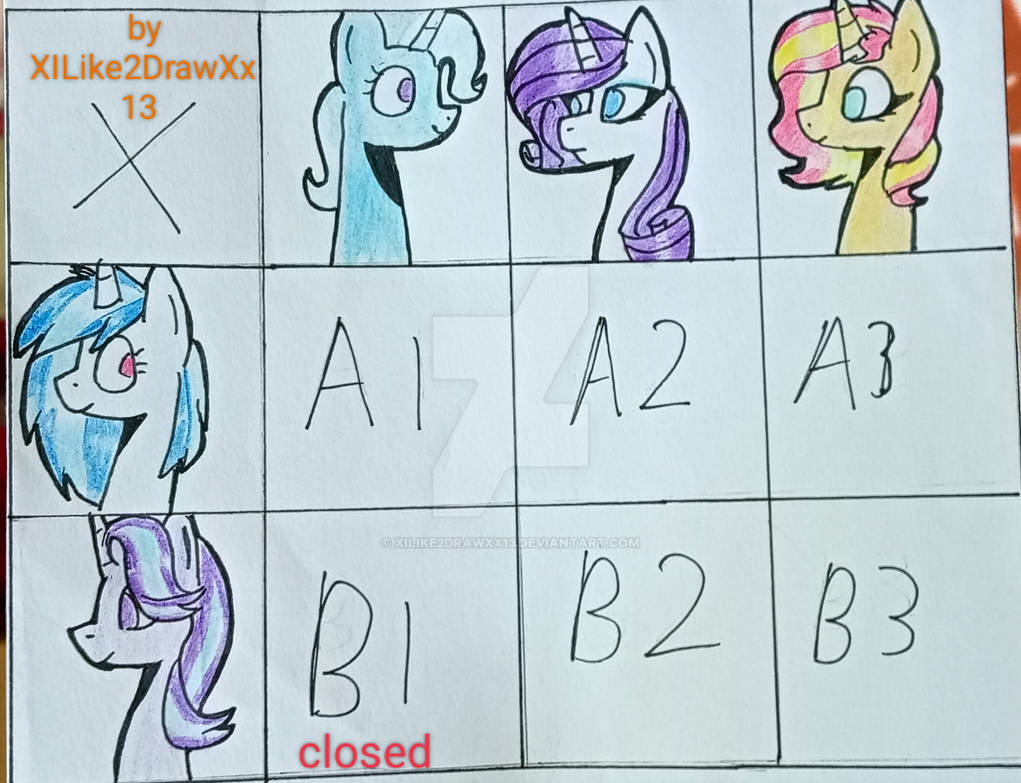 Mlp Breeding grid #1 open 5/6 by XILike2DrawXx13 on DeviantArt
