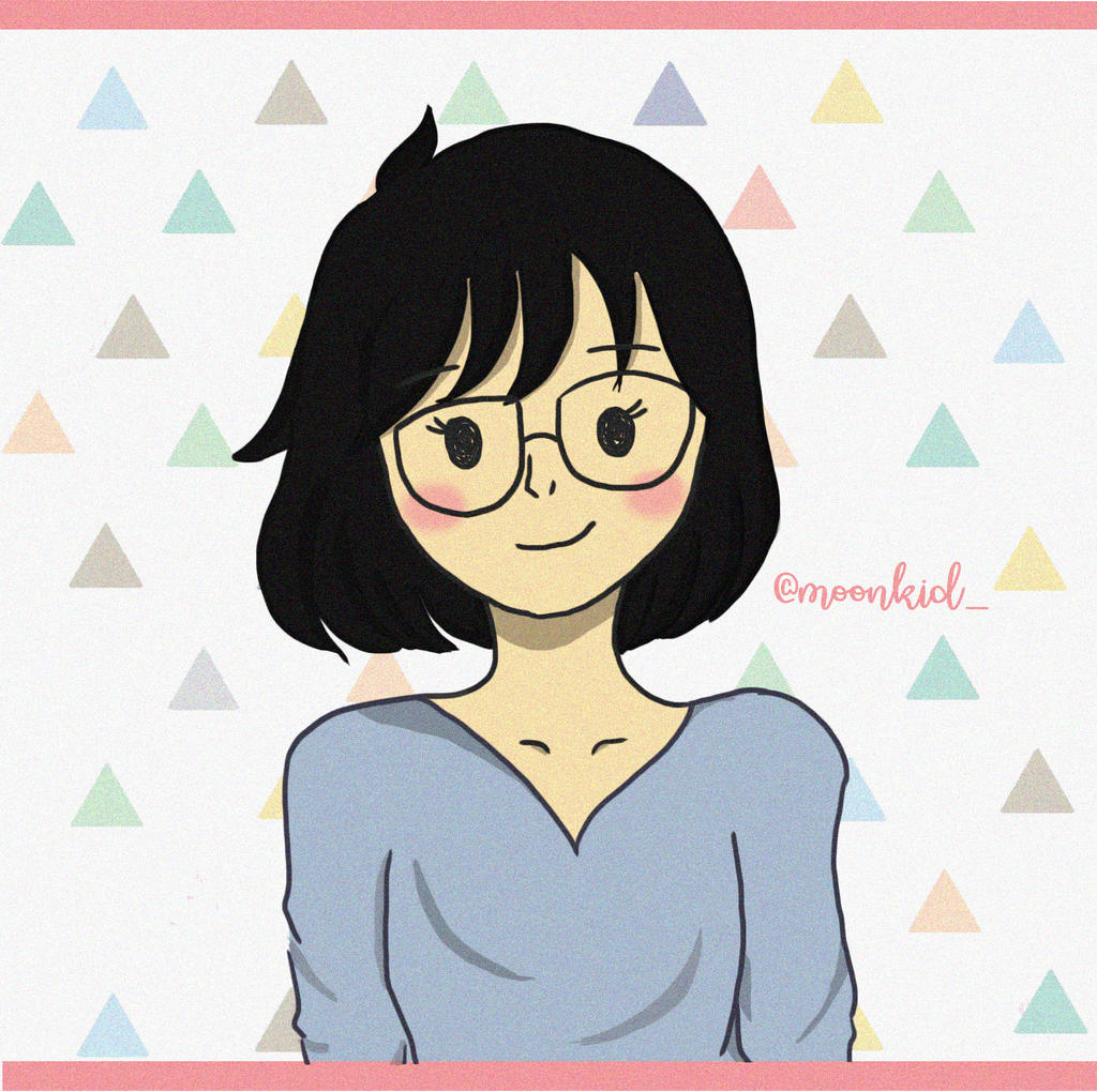 Short hair girl with glasses simple drawing by saddiesthetic on DeviantArt