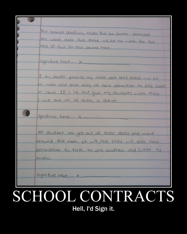 School Contract -demotivation-