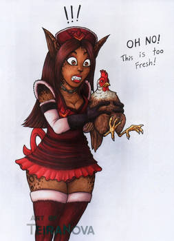 Cienna and the chicken