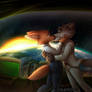 Commission - Wolf and Diane kiss
