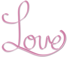 Pink Love PNG word art text