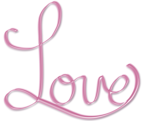 Pink Love PNG word art text