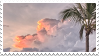 clouds + palm tree stamp