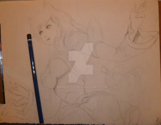 Lineart Ahri of League of legends