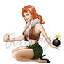 Redhead Pin up Girl bomber