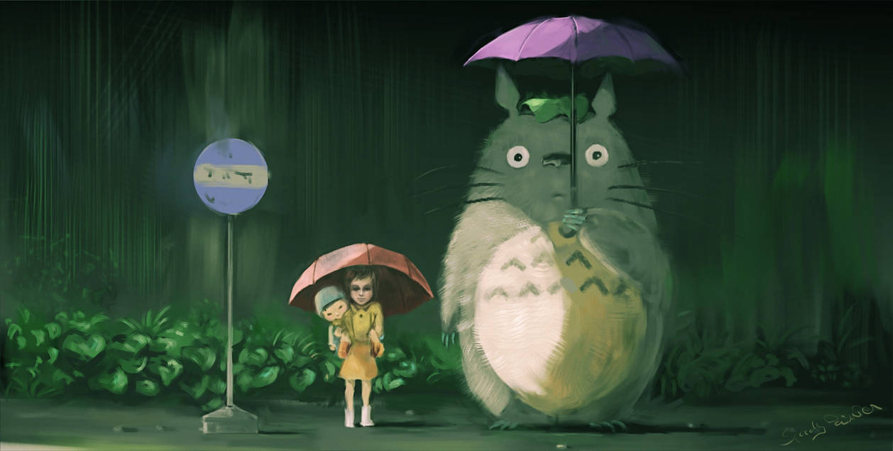 My Neighbor Totoro Bus Stop Scene V2 By Speedy Painter On My Neighbor Totoro Bus Stop Scene V2 By Speedy Painter On