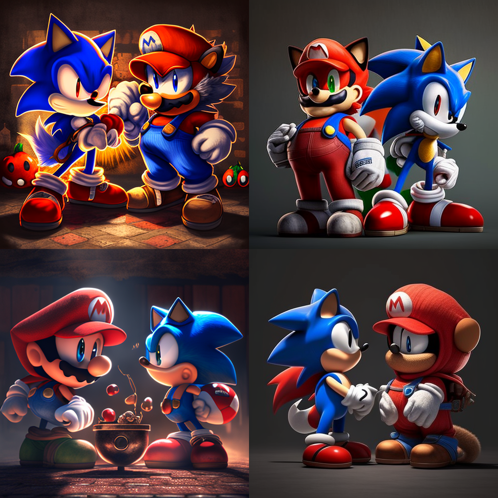 AI Art: Mario and Sonic by IllusionedDrawer64 on DeviantArt