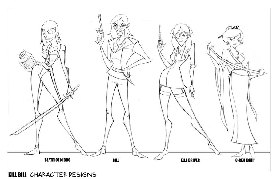Kill Bill Character Designs by oraclestudios