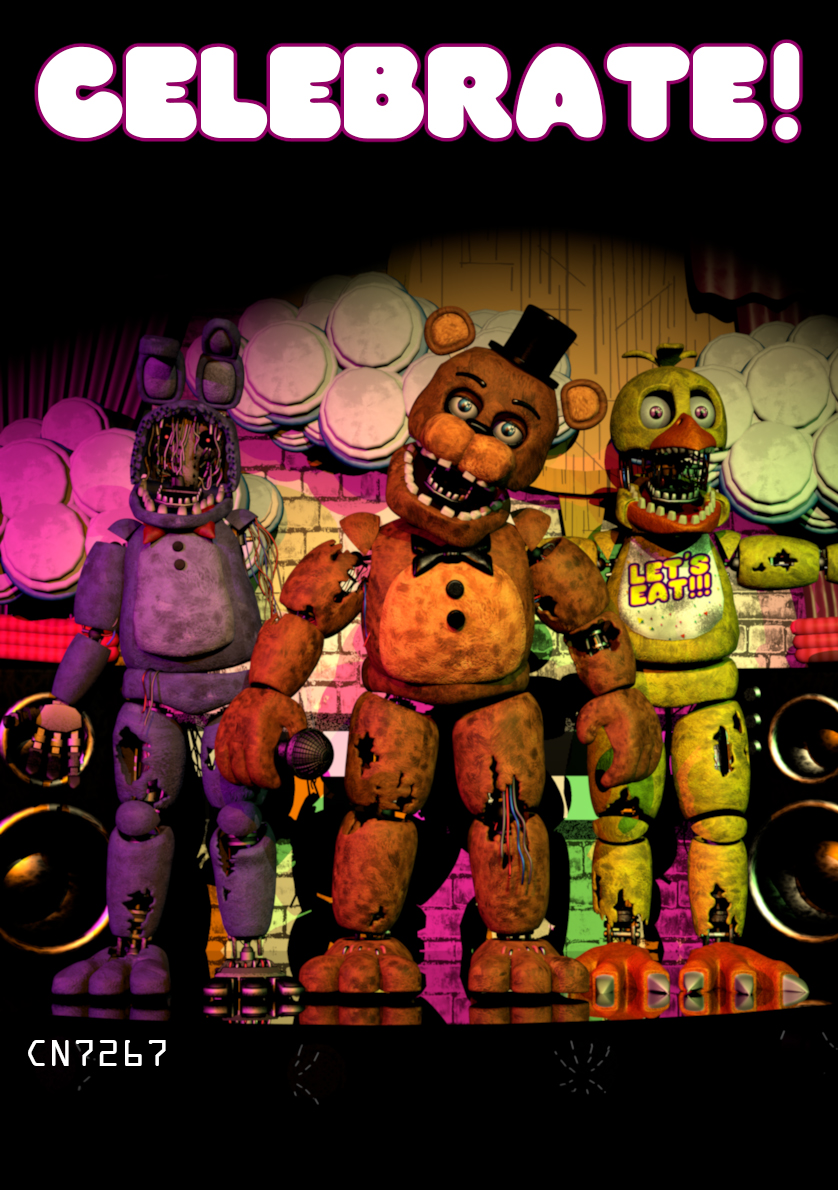 Fnaf 1 Animatronics in stage by zueiroooooooooooo on DeviantArt