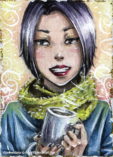 Vio and Coffee ACEO