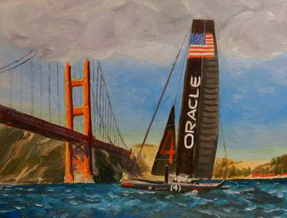 America's Cup by the Golden Gate Bridge