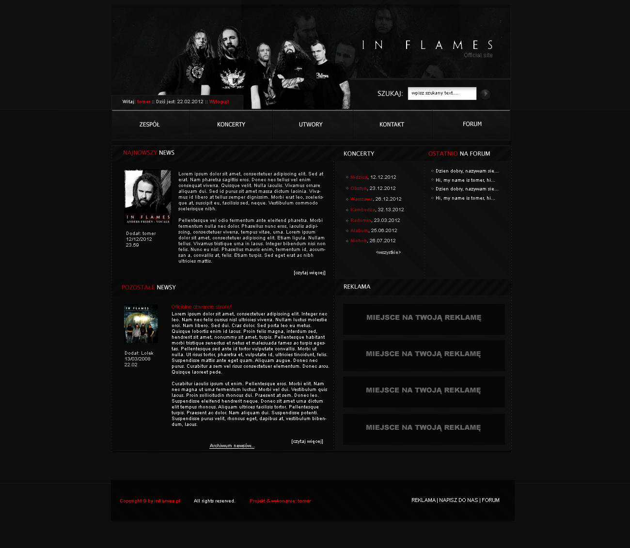 In Flames layout