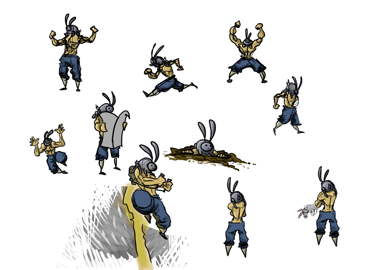 Rabbithead Man character sheet by F-artiste on DeviantArt
