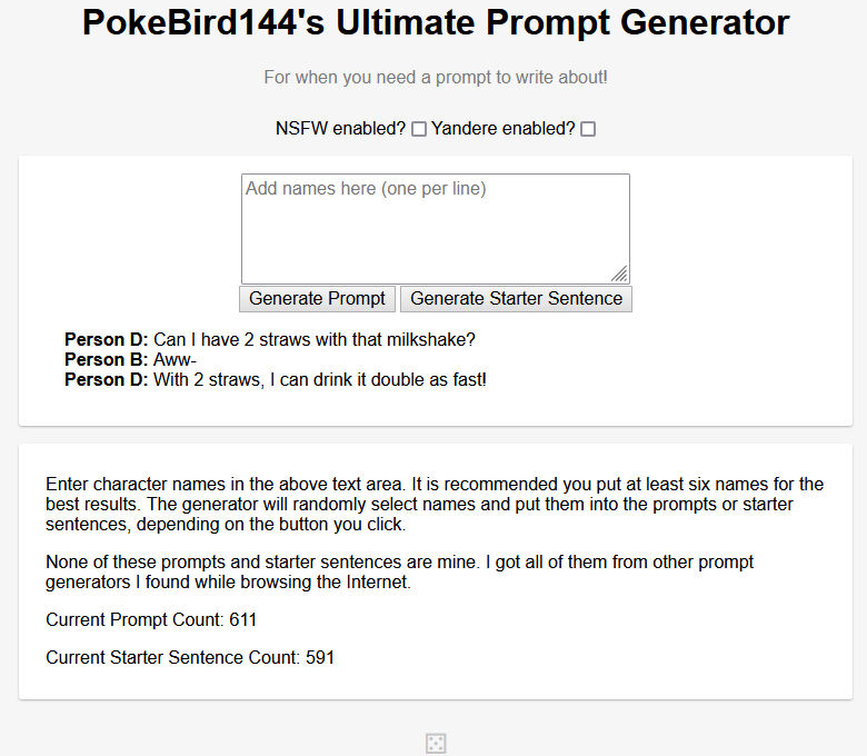 Updated Prompt Generator birdietalk on DeviantArt