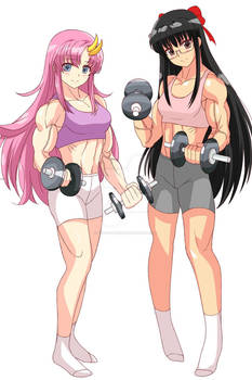 Lacus and Itiki working out colored