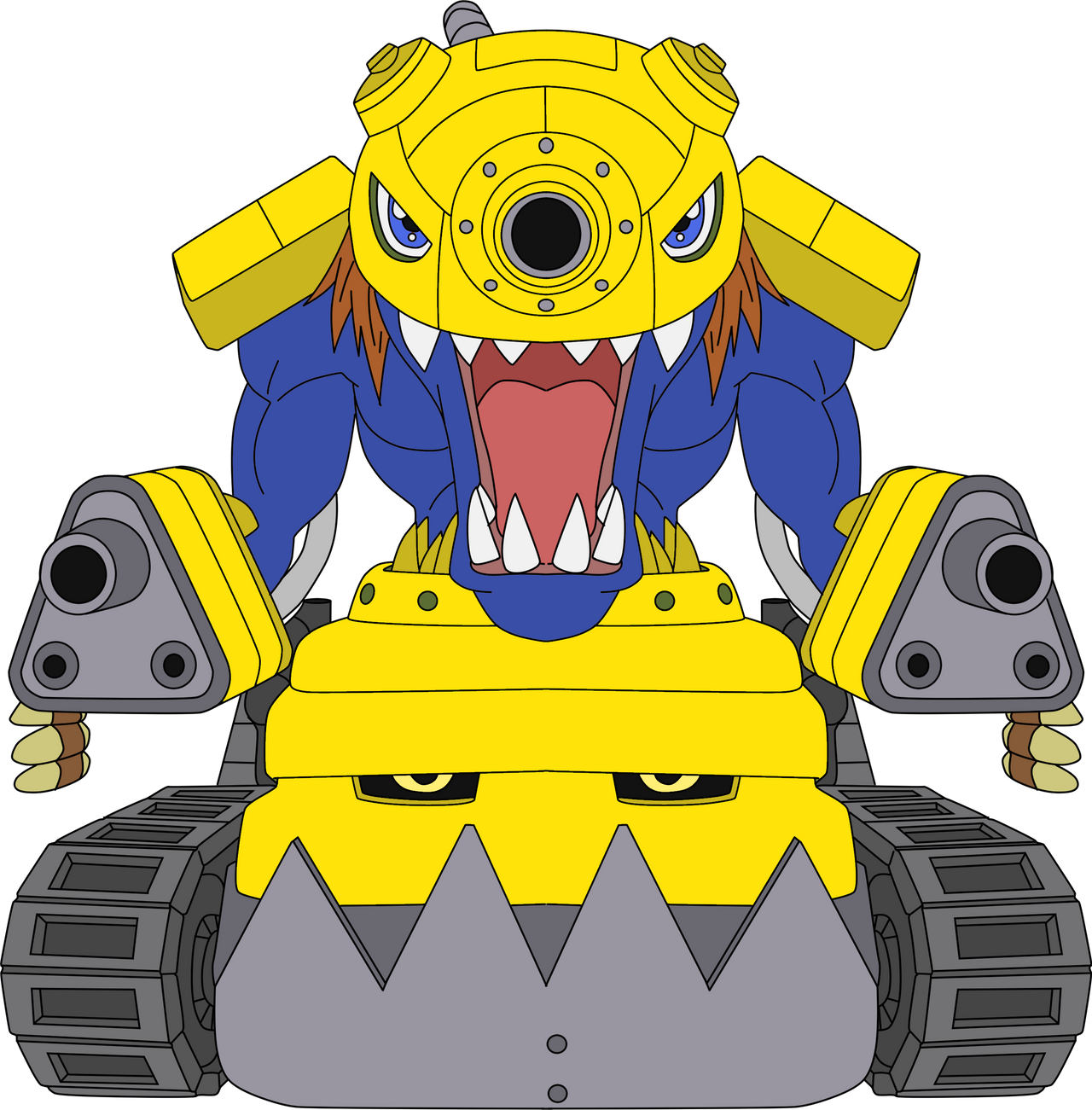 Tankmon Rookie Tankmon Yellow (Digimon World 3) by HomeosTTasis on DeviantArt
