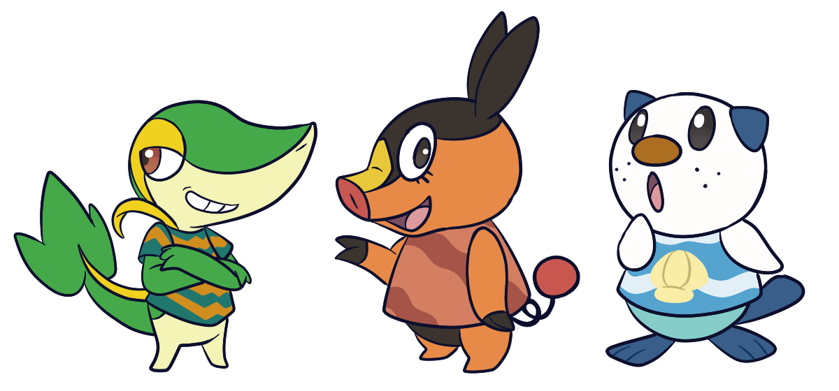 5th gen pokemon starters by Pokekoks on DeviantArt