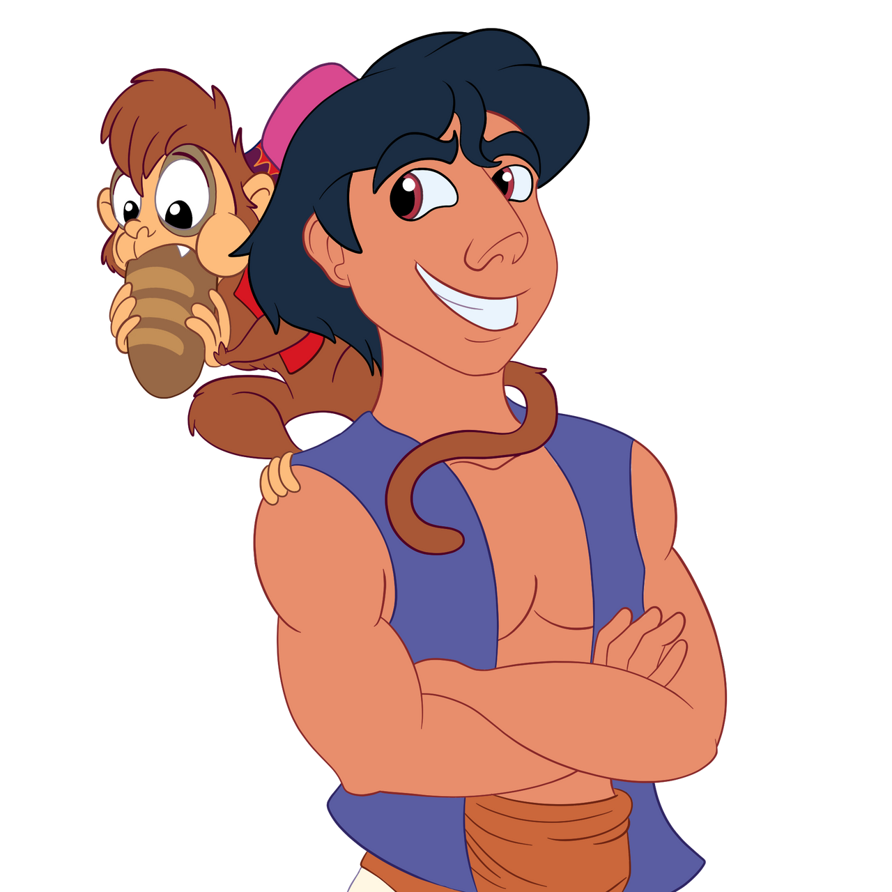 Aladdin and Abu - Disneycember by Sloth-Power on DeviantArt