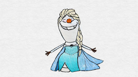 Olaf as Elsa!
