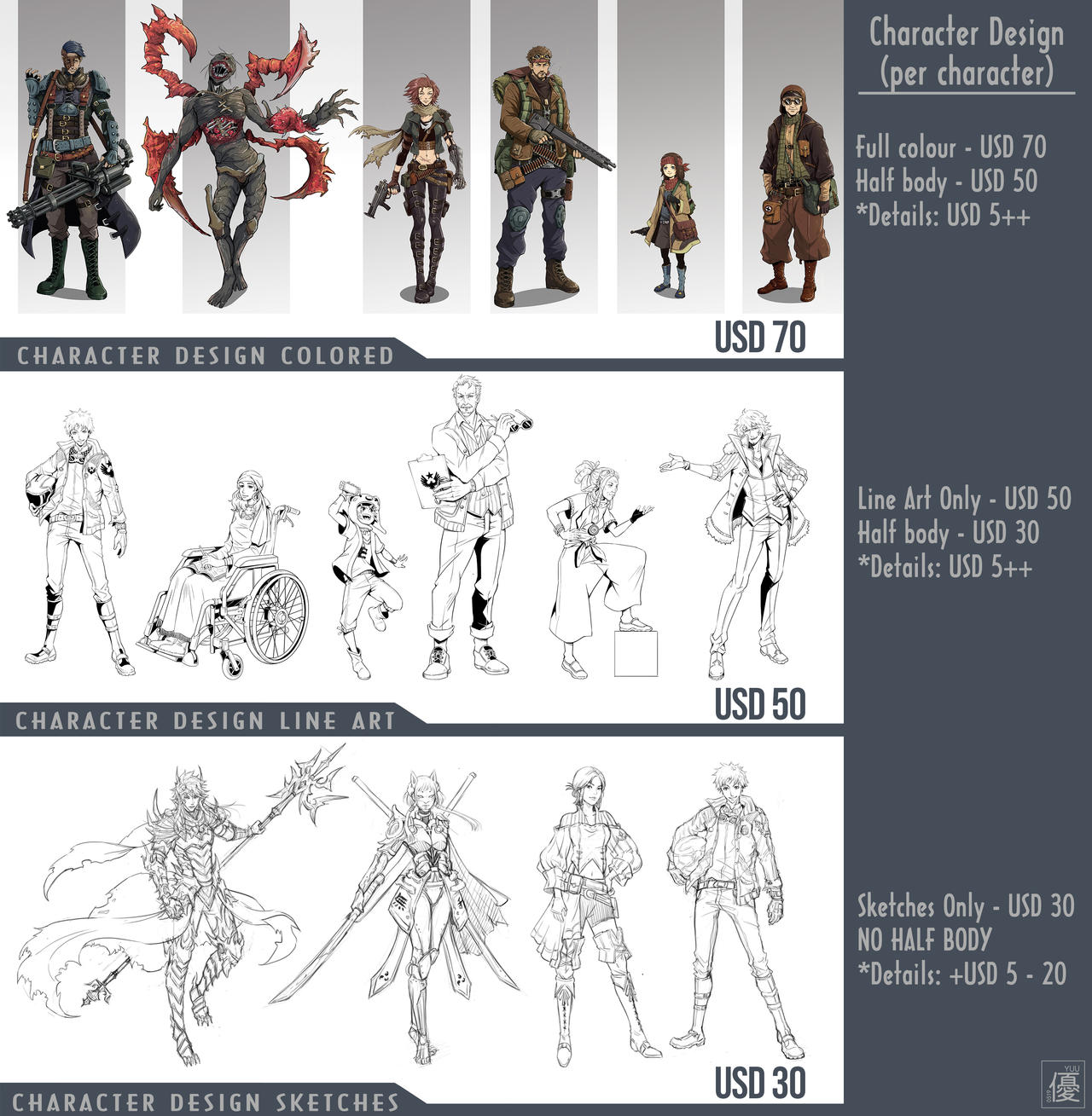 Character Design Commission Sample by YUU0519 on DeviantArt