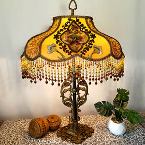 Handmade Victorian Lampshade and Antique Lamp