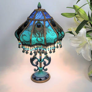 Kashmir Victorian Lampshade and Antique Lamp