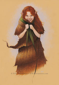 Fairy dressed with leaves