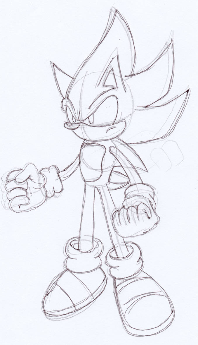 Super Sonic Battle Sketch by omgNova on DeviantArt