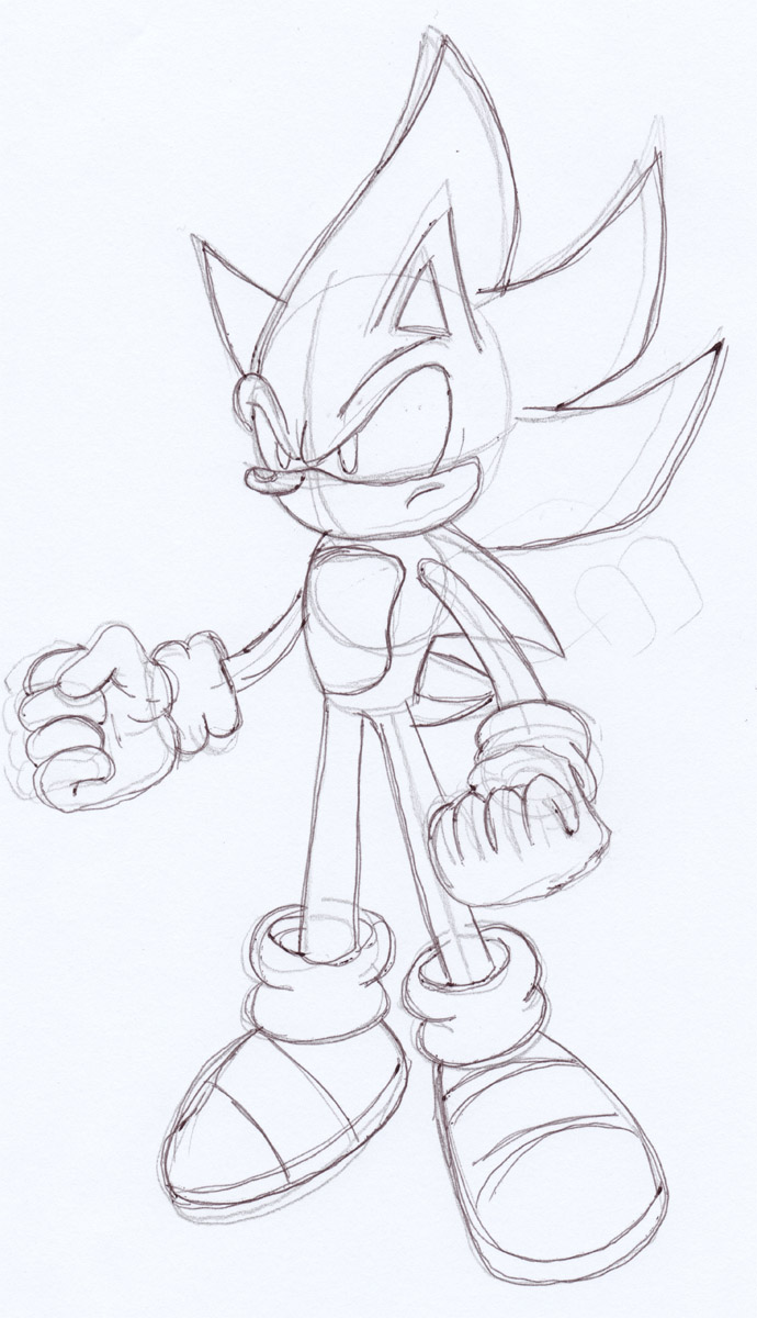 Dark Sonic Outline by grim-zitos on DeviantArt