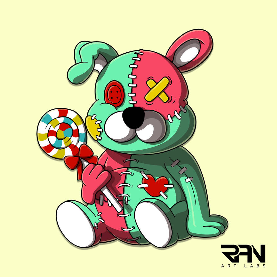 I will draw cute evil teddy bear cartoon character by RANartlabs on