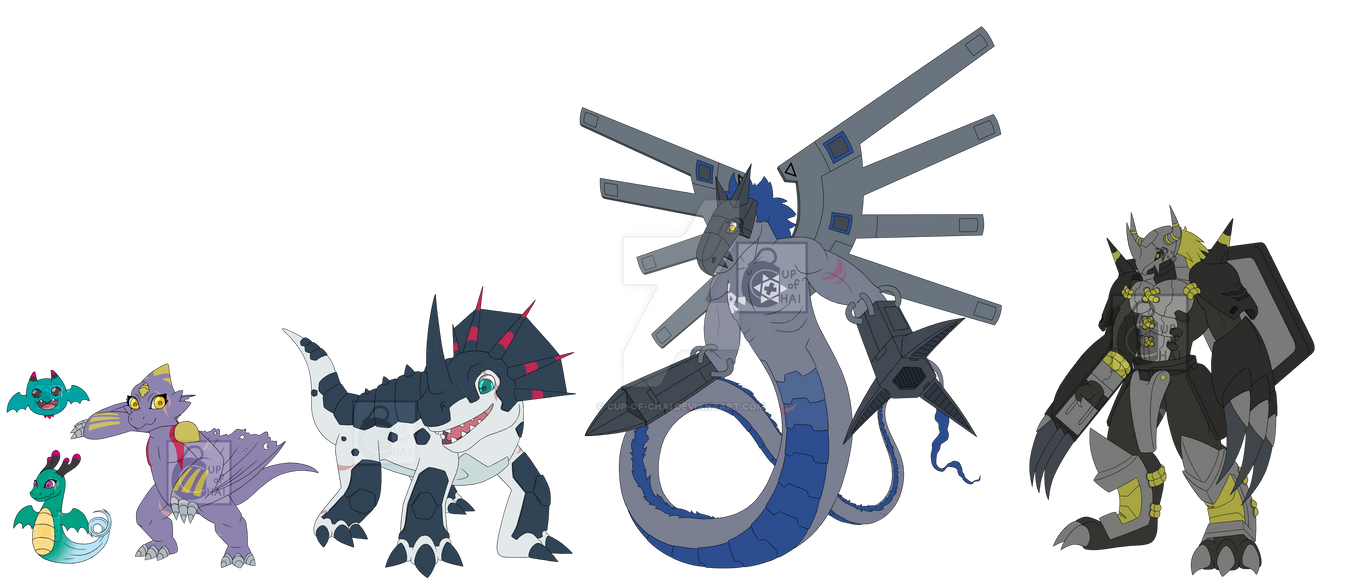 Monodramon Evolution Line by CupOfChai on DeviantArt