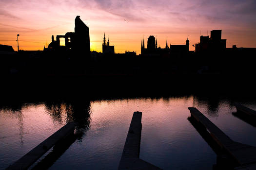 Sunny cityscape of Gdansk, 1