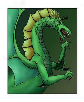 Green Dragon, colored