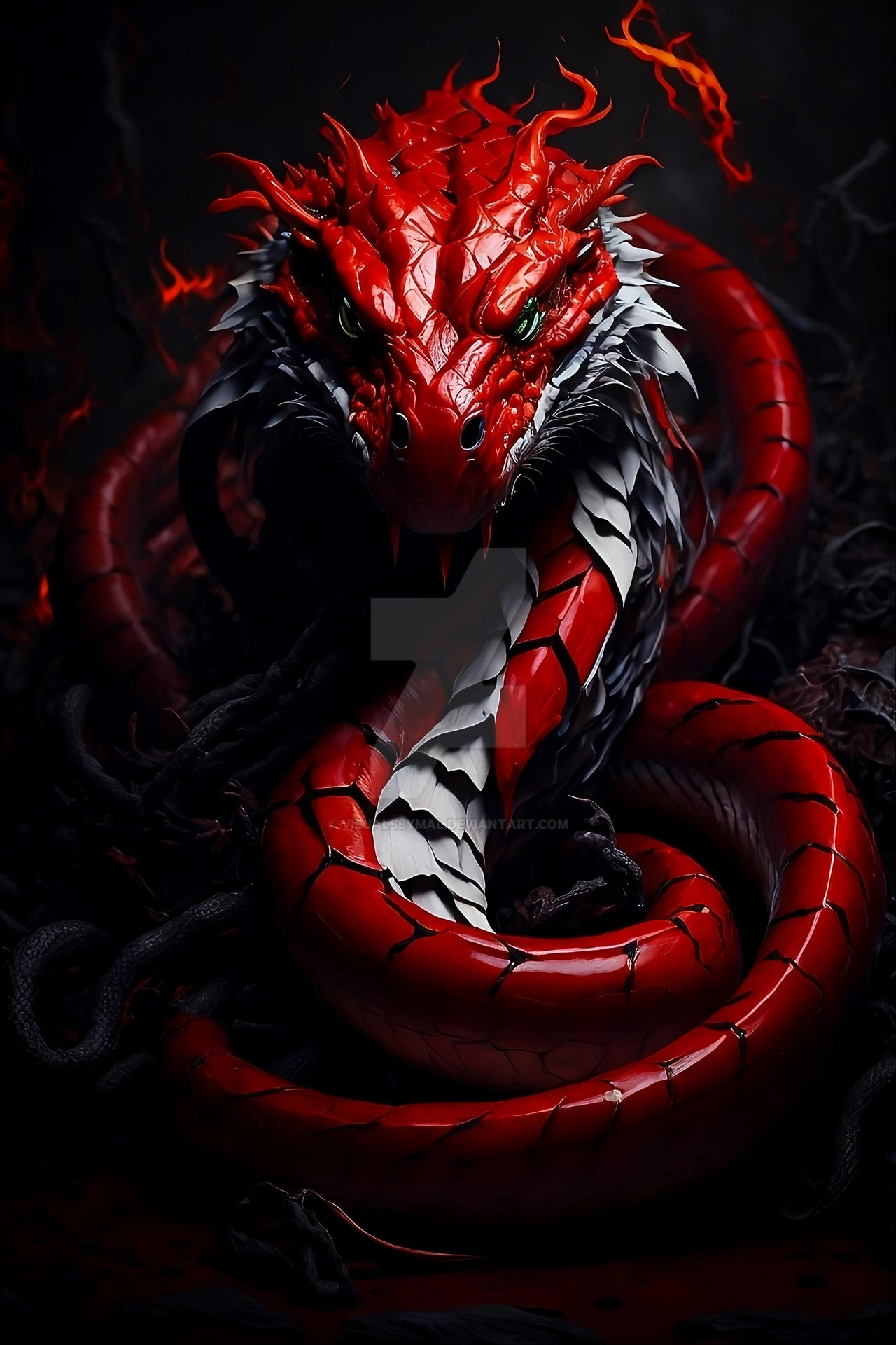 A sinister red snake by VisualsbyMAL on DeviantArt