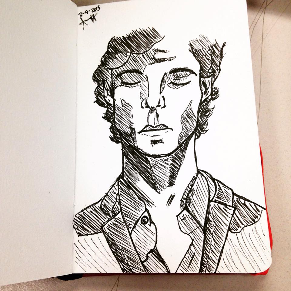 Sherlock Pen Drawing