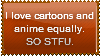 I Love Cartoonime Stamp