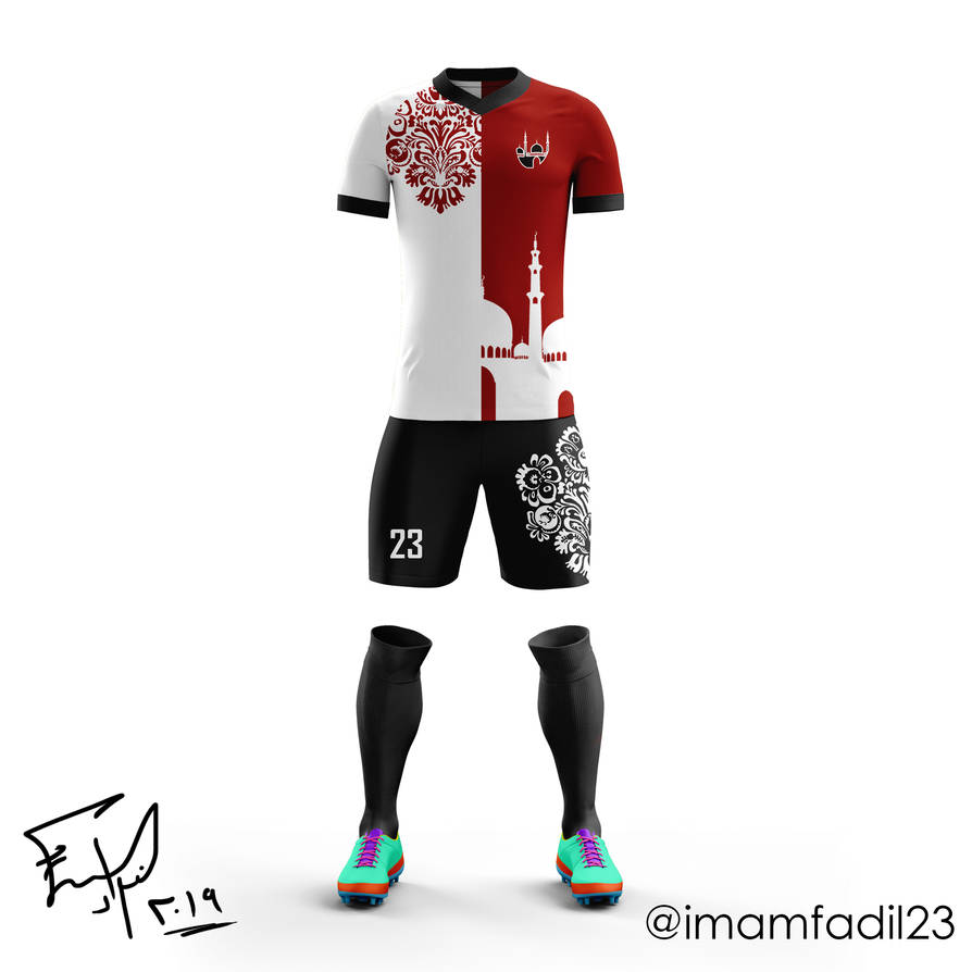 red white football kit design by fuadFIF23 on DeviantArt