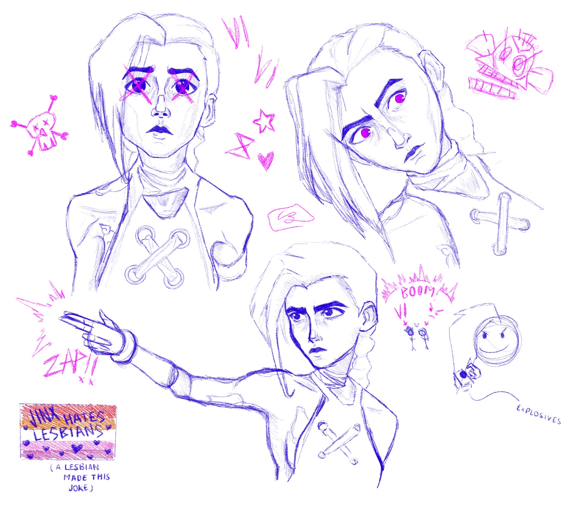 jinx - arcane sketches by aftermotion on DeviantArt
