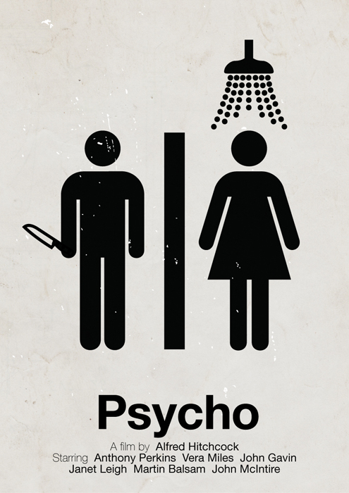 Psycho pictogram movie poster