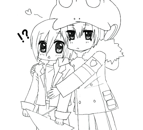 KHR chibi Fran and Basil -hug