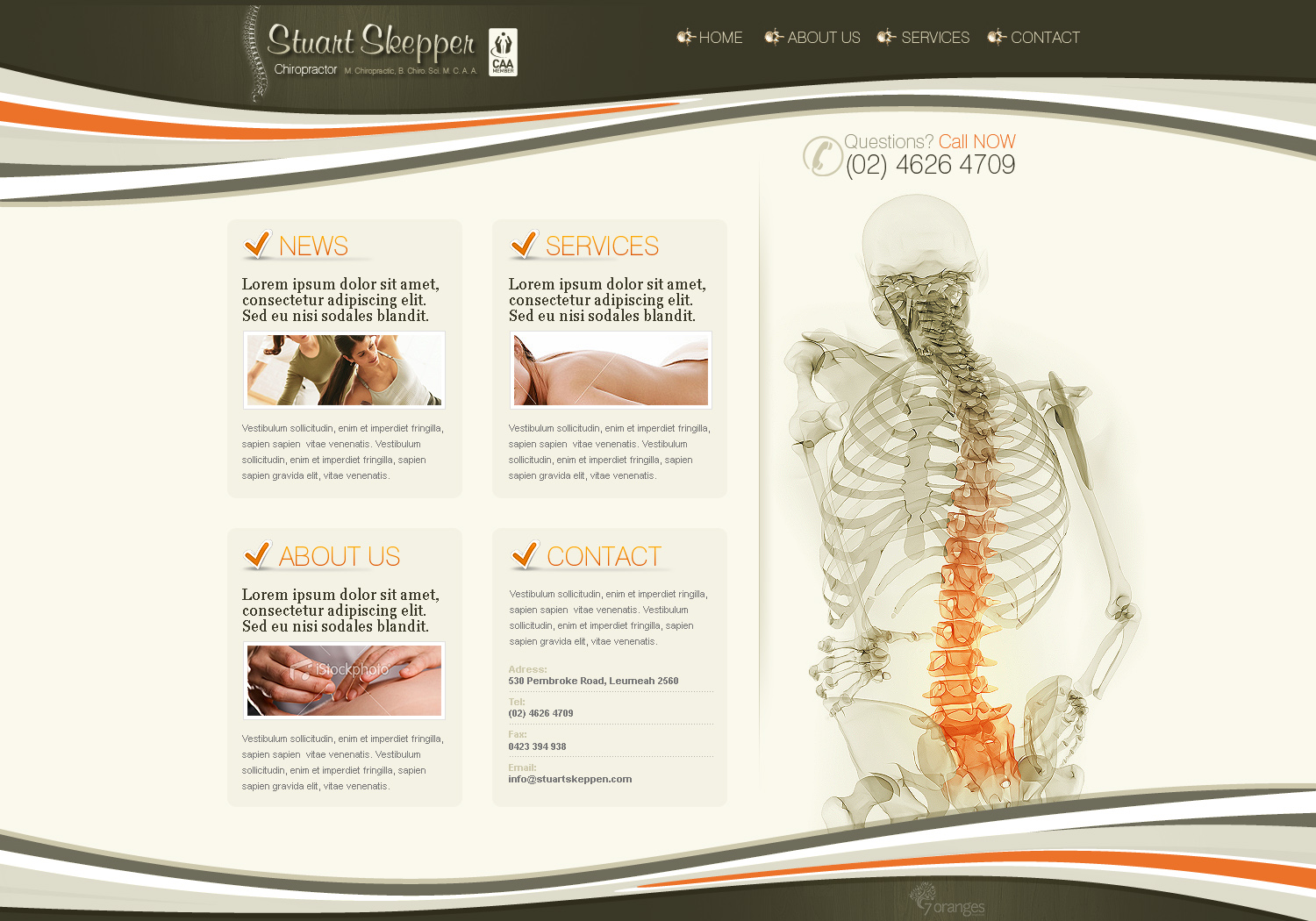 Chiropractor's website design