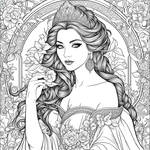 Adultcoloringpage-lineart-to-color-snowwhite-princ by QueenCreative