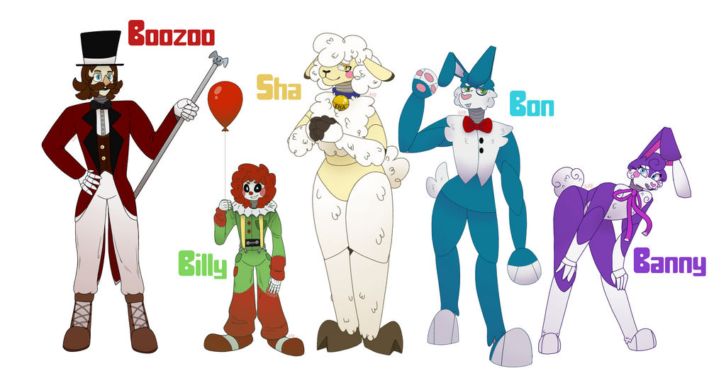 TWF Relocated!AU redesign line-up by ASleepyB0i on DeviantArt