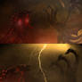 MechaGodzilla and King Ghidorah