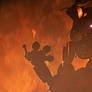 Afton on fire