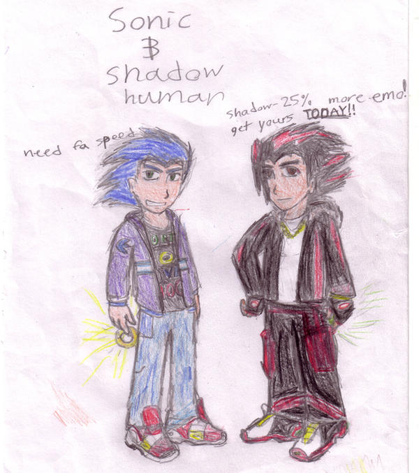 Sonic and Shadow as Humans by Sasuketo-Uchihamaki on DeviantArt